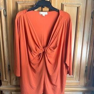 Michael Kors Orange Knot Front Blouse